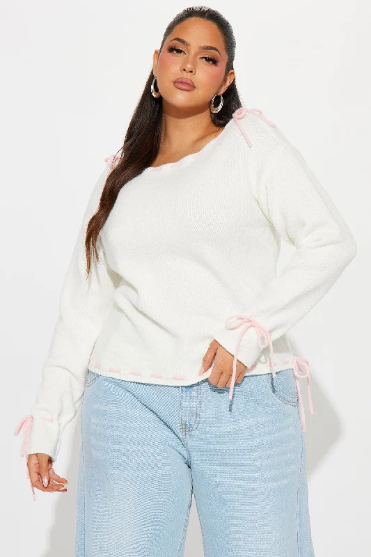 Sweetest Love Bow Sweater - Ivory/combo